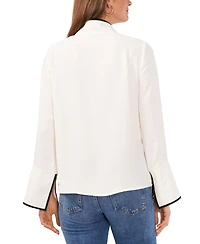 Vince Camuto Women's Split-Neck Contrast-Trim Tunic Top