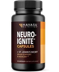 NeuroIgnite Capsules + St. John's Wort, Brain Support & Memory Supplement, Havasu Nutrition, 30ct