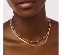 Ana Luisa Ina Herringbone 14K Gold-Plated Chain Necklace