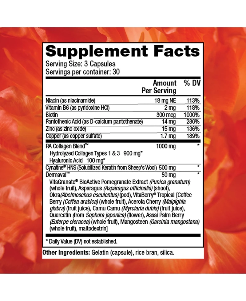 Reserveage Reserveage, Tres Beauty 3, Beauty Supplement for Hair, Skin and Nails with Collagen, Keratin and Biotin, Gluten Free, 90 Capsules (30 Servi