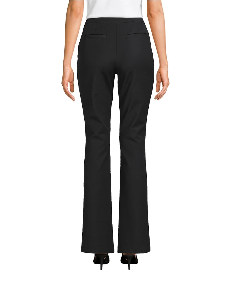 Lands' End Women's High Rise Bi Stretch Pintuck Boot Cut Pants