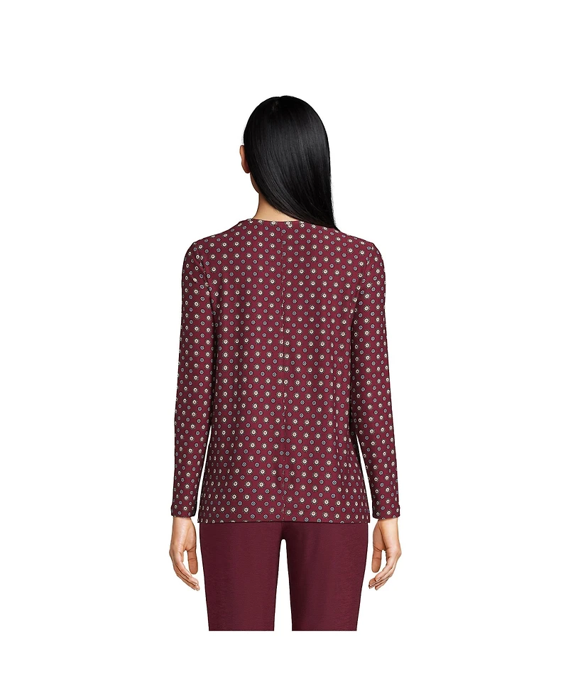 Lands' End Petite Long Sleeve Performance V-Neck Top