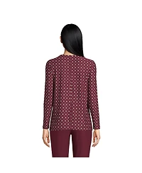 Lands' End Petite Long Sleeve Performance V-Neck Top