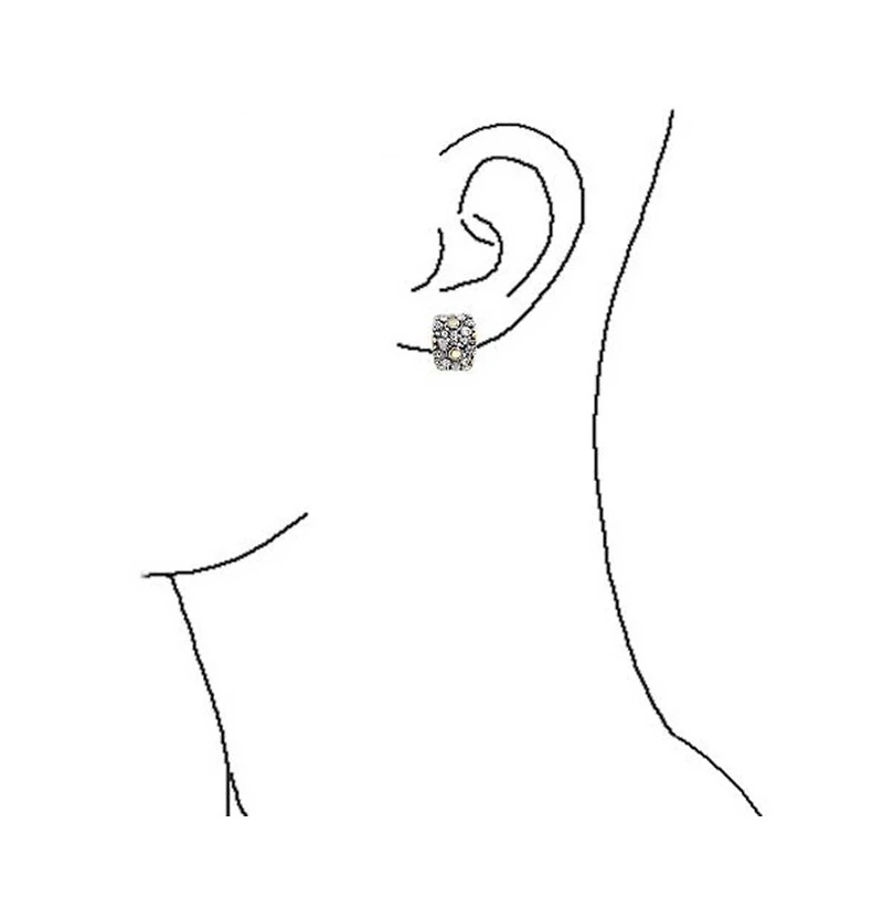 Bling Jewelry Steampunk Crystal Half Hoop Clip-On Earrings Non-Pierced Ears Silver Gold Tone