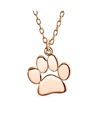 Bling Jewelry Dainty Dog Cat Pet Paw Print Pendant Necklace Animal Sterling Silver