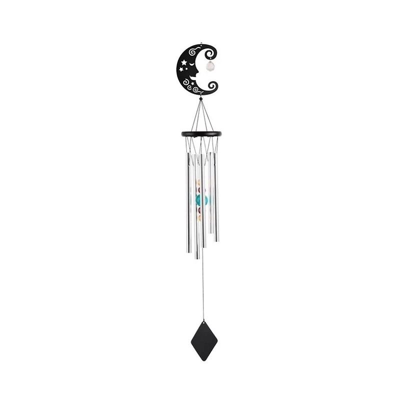 34" Long Metal Black Moon Wind Chime