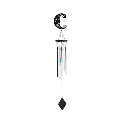 34" Long Metal Black Moon Wind Chime