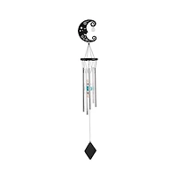 34" Long Metal Black Moon Wind Chime