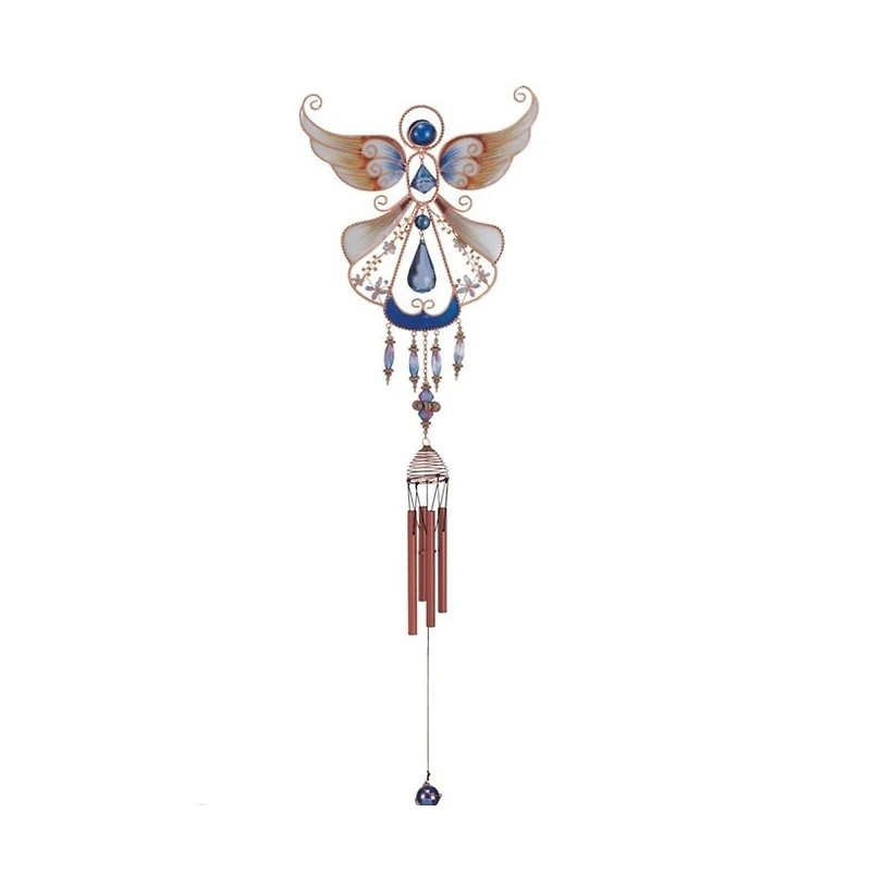 33" Long Angel Copper and Gem Wind Chime