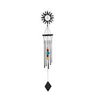 34" Long Metal Black Sun Wind Chime