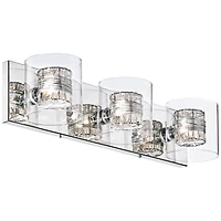 Possini Euro Design Wrapped Wire Modern Wall Light Chrome 22" Fixture Clear Glass Cylinder Shade for Bedroom Bathroom Vanity Reading Living Room