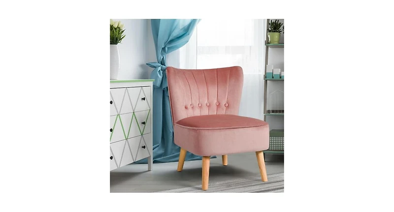Slickblue Armless Accent Chair Tufted Velvet Leisure