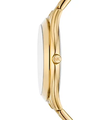 Michael Kors Women's Slim Runway Three-Hand Gold-Tone Stainless Steel Watch 42mm