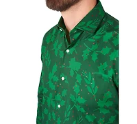 OppoSuits Men's Bright Berry Shirt - Perfect For Christmas Xmas Parties Including 1 Button-Up Green Long sleeve