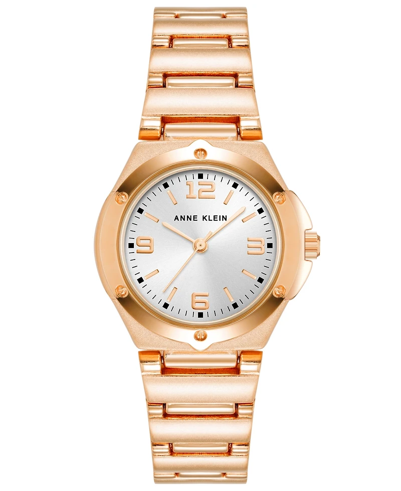 Anne Klein Women's Quartz Rose Gold-Tone Alloy Bracelet Watch, 29mm