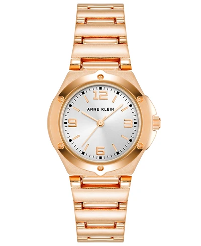 Anne Klein Women's Quartz Rose Gold-Tone Alloy Bracelet Watch, 29mm