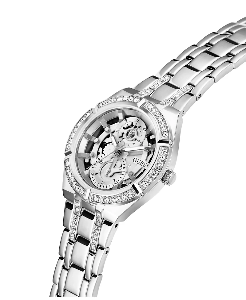 Guess Women's Multi-Function Silver-Tone Stainless Steel Watch 36mm