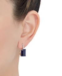 Grown With Love Lab Emerald (10 ct. t.w.) & Diamond (1/10 Drop Earrings 14k Gold