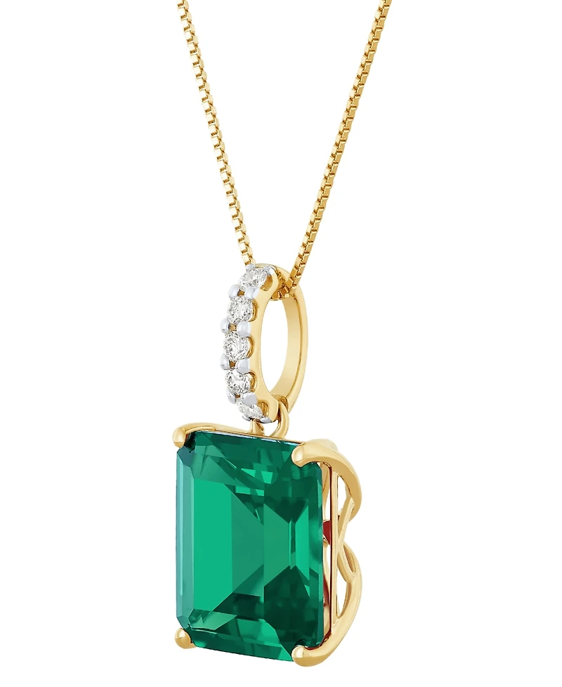 Grown With Love Lab Sapphire (8-1/10 ct. t.w.) & Diamond 18" Pendant Necklace 14k White Gold (Also Ruby Emerald)