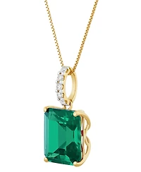 Grown With Love Lab Sapphire (8-1/10 ct. t.w.) & Diamond 18" Pendant Necklace 14k White Gold (Also Ruby Emerald)