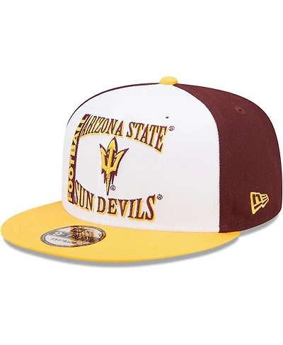 Men's New Era White, Maroon Arizona State Sun Devils Retro Sport 9FIFTY Snapback Hat