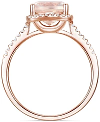 Ruby (2-1/2 ct. t.w.) & Lab-Grown White Sapphire (1/4 Halo Ring 14k Gold-Plated Sterling Silver (Also Additional Gemstones)
