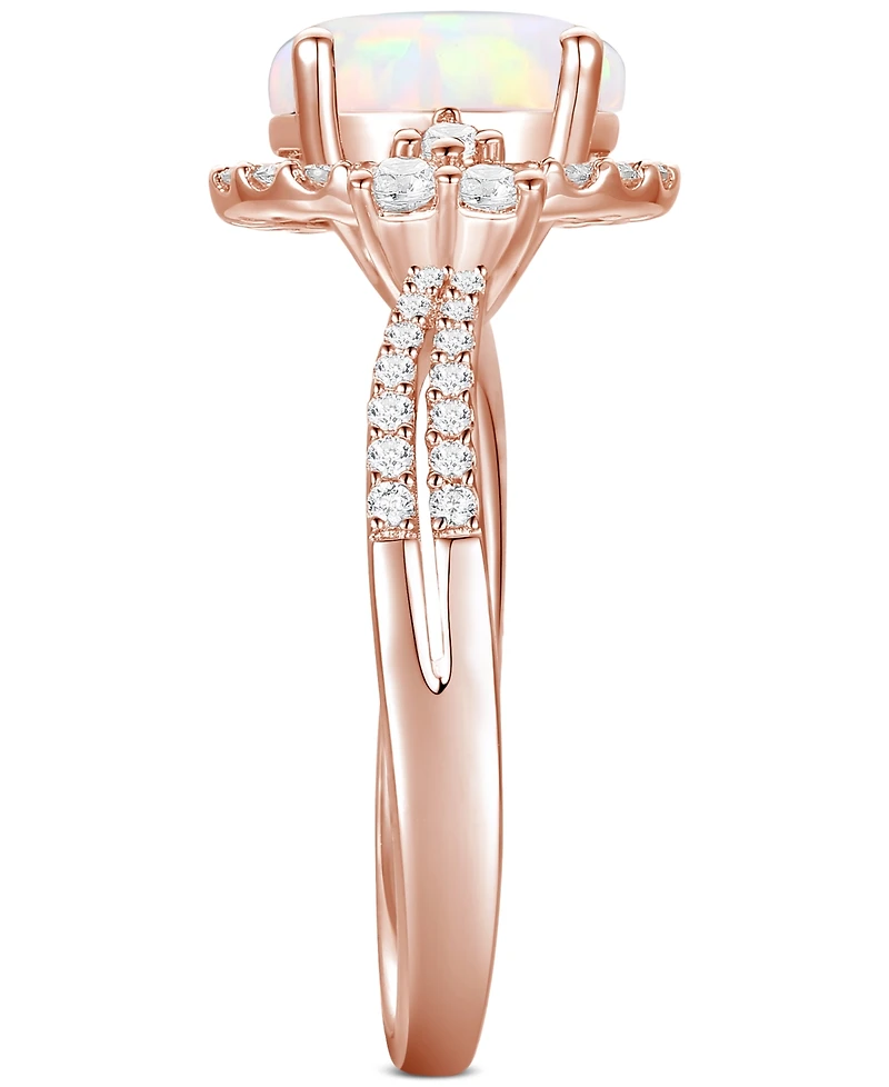 Amethyst (1-1/2 ct. t.w.) & Lab-Grown White Sapphire (1/2 ct. t.w.) Halo Statement Ring in 14k Gold-Plated Sterling Silver