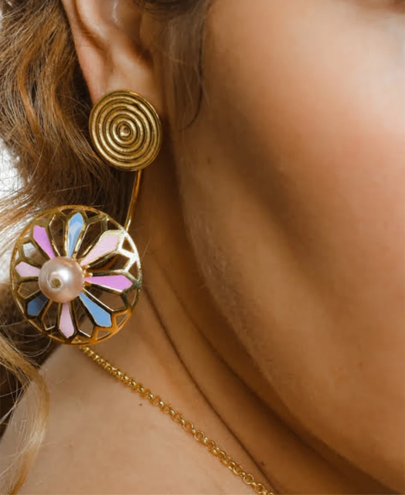 Nectar Nectar New York 18k Gold-Plated Pink Cultured Pearl Statement Earrings
