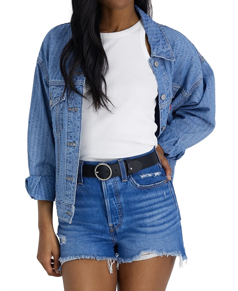 Levi's Women's Circular Center Bar Buckle Leather Belt