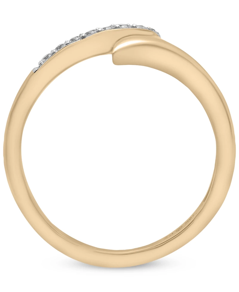 Wrapped Diamond Bypass Ring (1/10 ct. t.w.) in 10k Gold, Created for Macy's