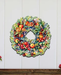 Designocracy Holiday Wooden Door Decor Wall Decor Summer Harvest Fruit Wreath G. DeBrekht