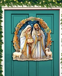 Designocracy Nostalgic Nativity Scene Christmas Wooden Wall Decor Door Decor G. DeBrekht