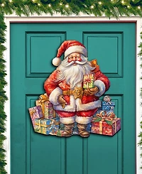 Designocracy The Joy of Giving Christmas Wooden Door Decor Wall Decor G. DeBrekht