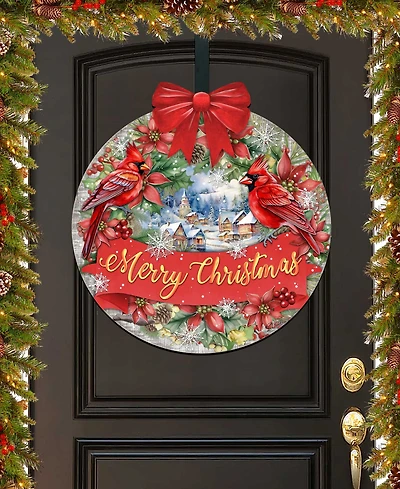 Designocracy Merry Christmas Wooden Door Decor Welcome Sign Hanging Decoration G. DeBrekht