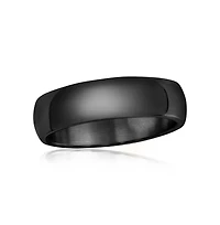 Metallo Stainless Steel Polished Ring - Black Plated