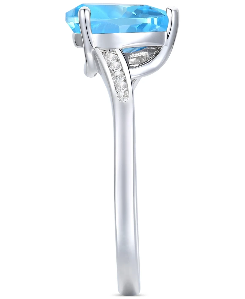 Amethyst (1-1/3 ct. t.w.) & Lab-Grown White Sapphire (1/10 Pear Swirl Ring 14k Gold-Plated Sterling Silver (Also Additional Gemstones)