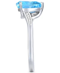 Amethyst (1-1/3 ct. t.w.) & Lab-Grown White Sapphire (1/10 Pear Swirl Ring 14k Gold-Plated Sterling Silver (Also Additional Gemstones)