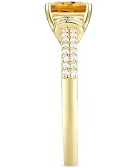 Amethyst (1-1/3 ct. t.w.) & Lab-Grown White Sapphire (1/4 Cushion Ring 14k Gold-Plated Sterling Silver (Also Additional Gemstones)