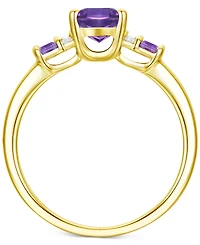 Amethyst (1-1/2 ct. t.w.) & Lab-Grown White Sapphire (1/20 Statement Ring 14k Gold-Plated Sterling Silver (Also Additional Gemstones)
