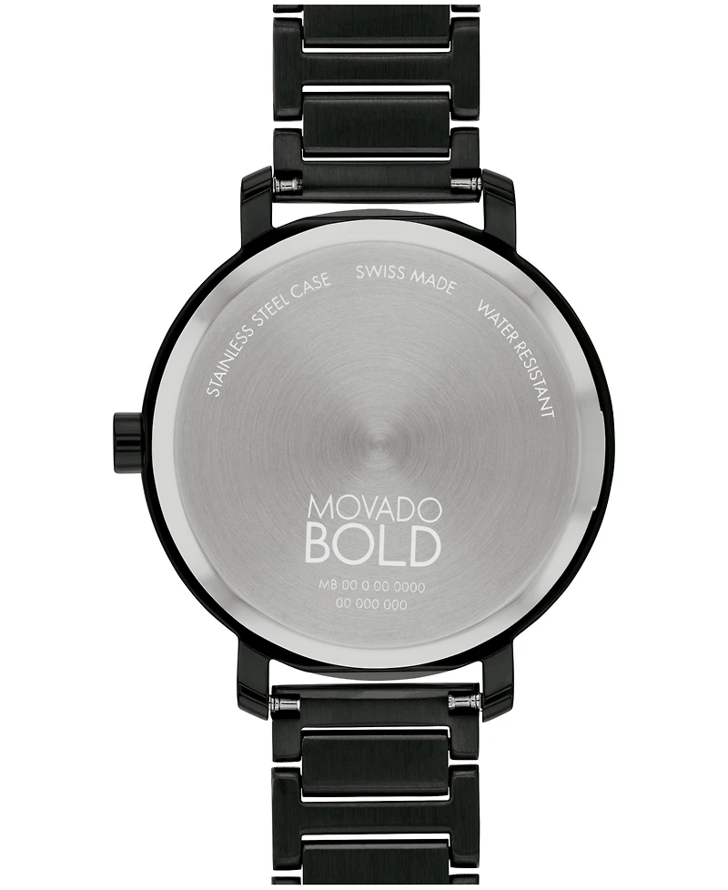 Movado Women's Bold Evolution 2.0 Swiss Quartz Ionic Plated Black Steel Watch 34mm