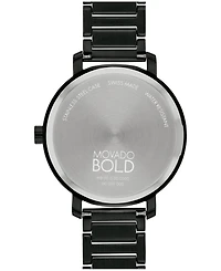 Movado Women's Bold Evolution 2.0 Swiss Quartz Ionic Plated Black Steel Watch 34mm