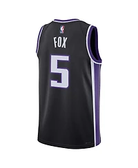 Men's and Women's Nike De'Aaron Fox Black Sacramento Kings Swingman Jersey - Icon Edition