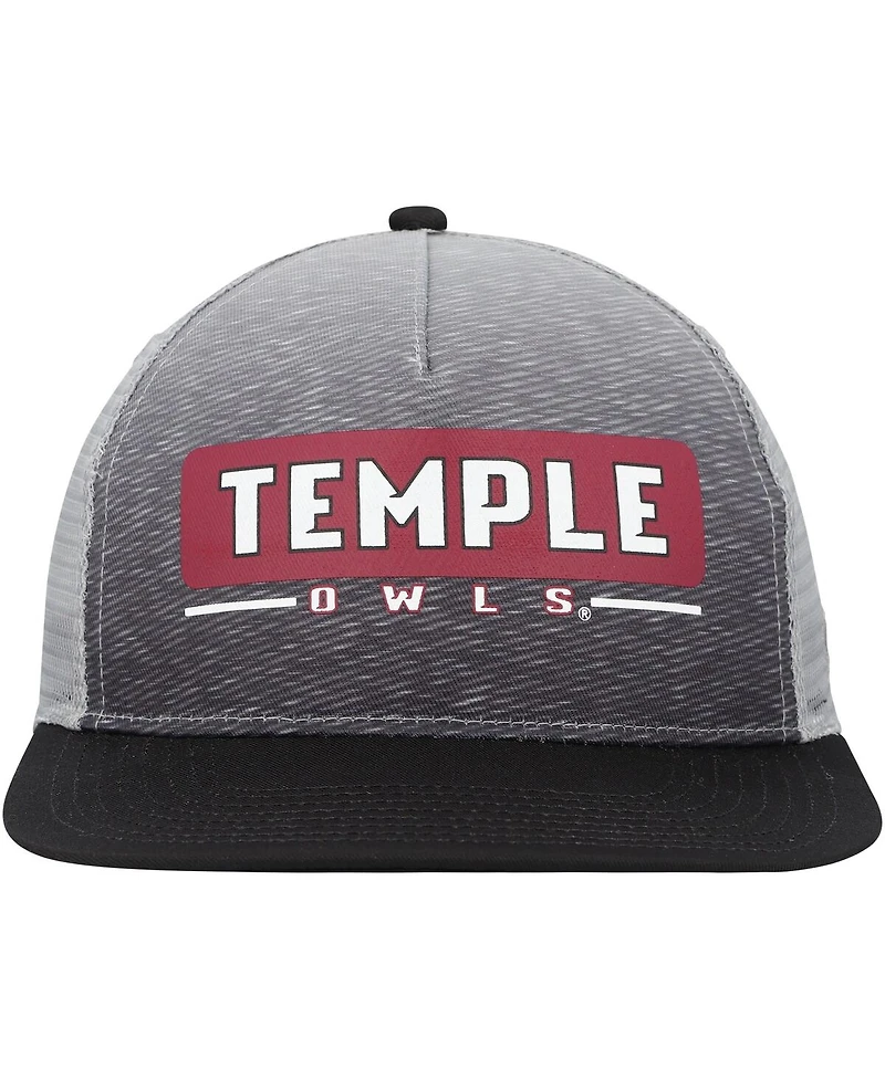 Men's Colosseum Gray Temple Owls Snapback Hat