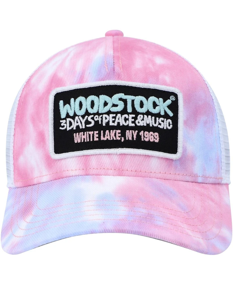 Men's American Needle Pink, White Woodstock Valin Trucker Snapback Hat
