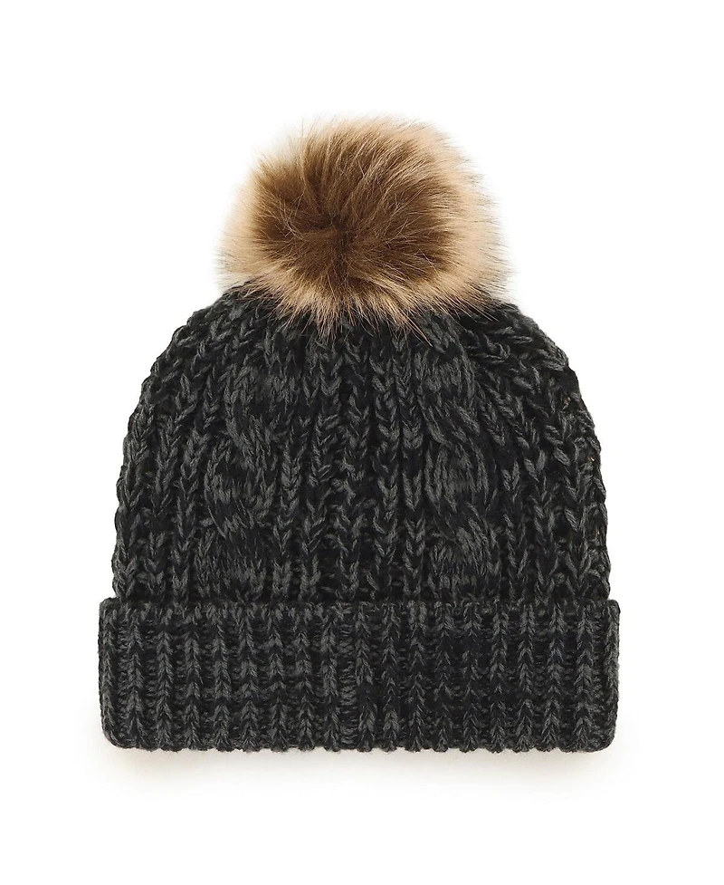 Women's '47 Brand Black Miami Heat Meeko Cuffed Knit Hat with Pom