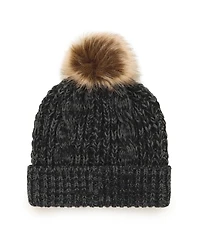 Women's '47 Brand Black Miami Heat Meeko Cuffed Knit Hat with Pom