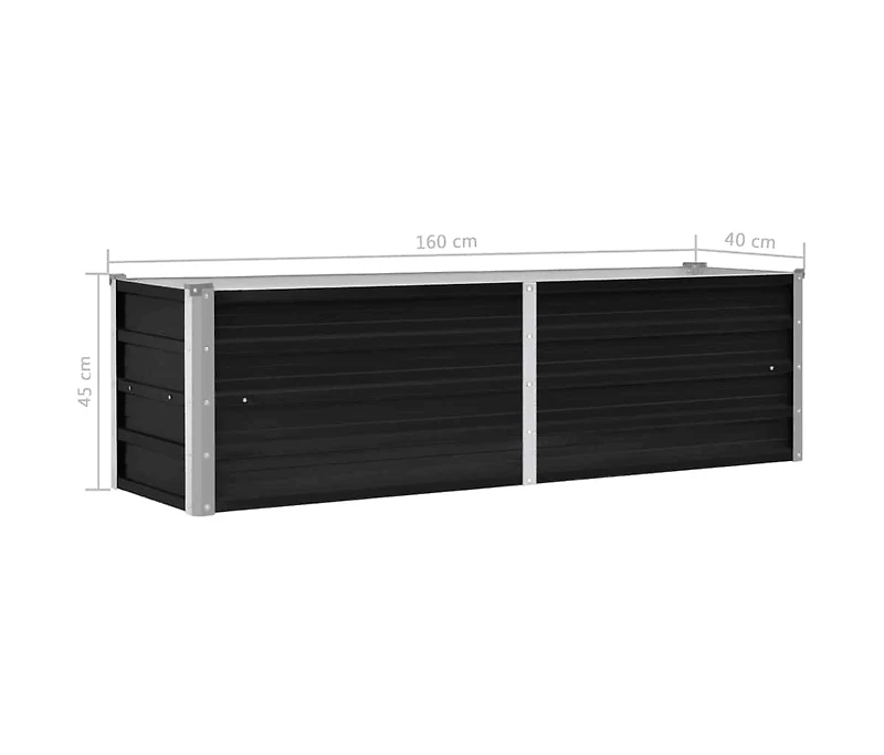 Garden Raised Bed Anthracite 63"x15.7"x17.7" Galvanized Steel