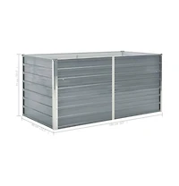 Raised Garden Bed 63"x31.5"x30.3" Galvanized Steel Gray