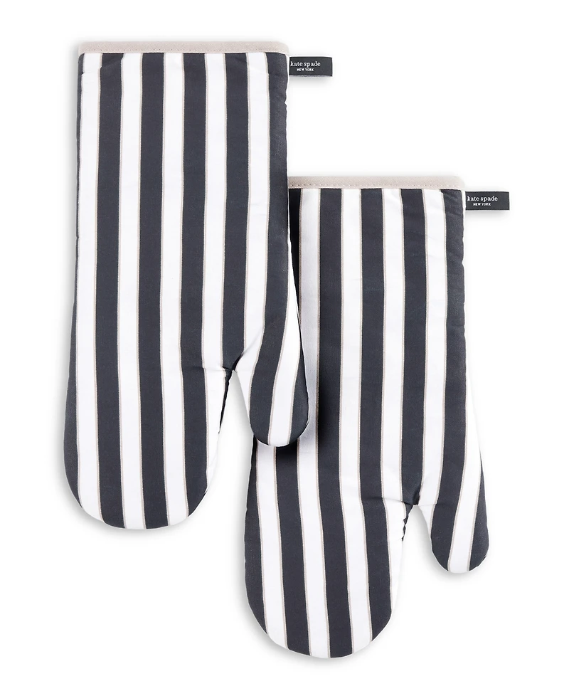 kate spade new york Botanical Stripe Oven Mitt 2-Pack Set, 7" x 13"