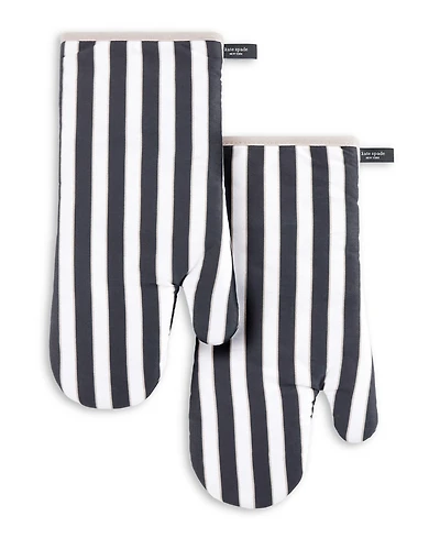 kate spade new york Botanical Stripe Oven Mitt 2-Pack Set, 7" x 13"